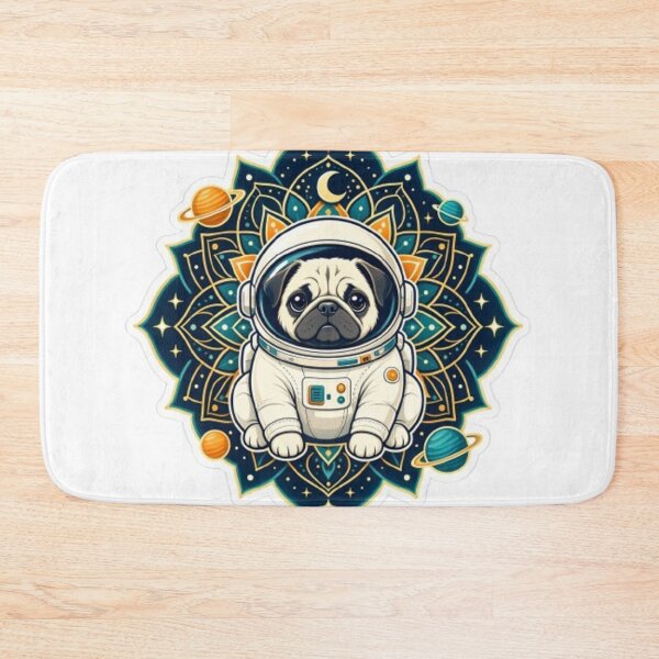 Item preview, Astronaut Pug Space Mandala - Aesthetic Cosmic Dog Lover Sticker designed and sold by Chromatic Artistry.