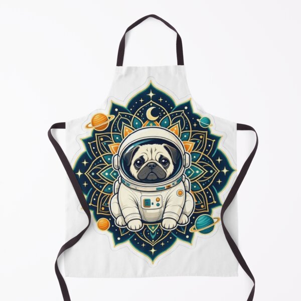 Item preview, Astronaut Pug Space Mandala - Aesthetic Cosmic Dog Lover Sticker designed and sold by Chromatic Artistry.