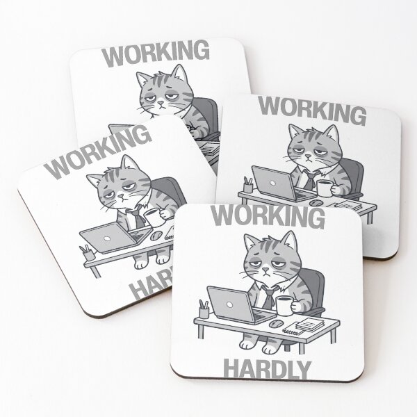 Item preview, Working Hardly Cat – Funny Office Burnout Corporate Humor T-Shirt designed and sold by HOUSE OF TIST.