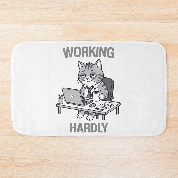 Item preview, Working Hardly Cat – Funny Office Burnout Corporate Humor T-Shirt designed and sold by HOUSE OF TIST.