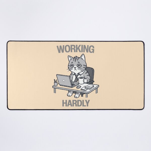 Item preview, Working Hardly Cat – Funny Office Burnout Corporate Humor T-Shirt designed and sold by HOUSE OF TIST.