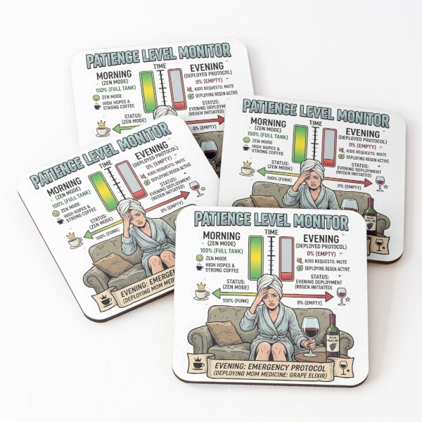 Item preview, Mom Patience Level Monitor - Funny Motherhood Emergency Protocol designed and sold by DailyStruggleCo.
