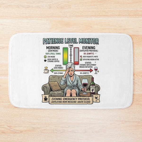 Item preview, Mom Patience Level Monitor - Funny Motherhood Emergency Protocol designed and sold by DailyStruggleCo.