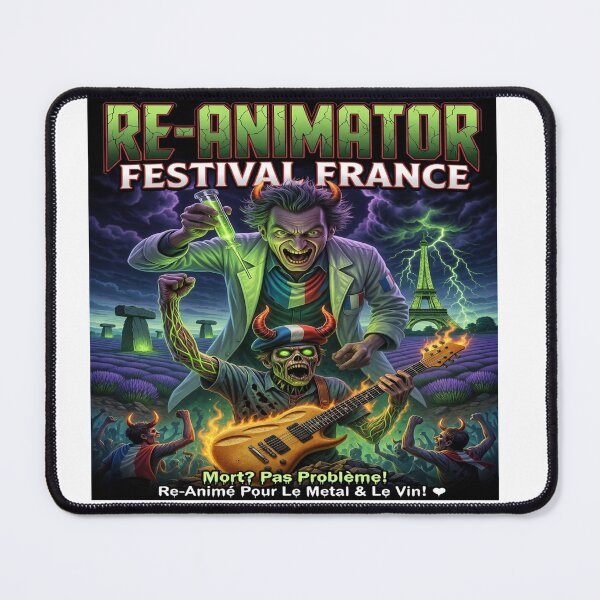 Item preview, Re-Animator Festival France 2026 T-Shirt | Horror Metal Zombie Guitar Graphic Tee designed and sold by Sushikidsntod.