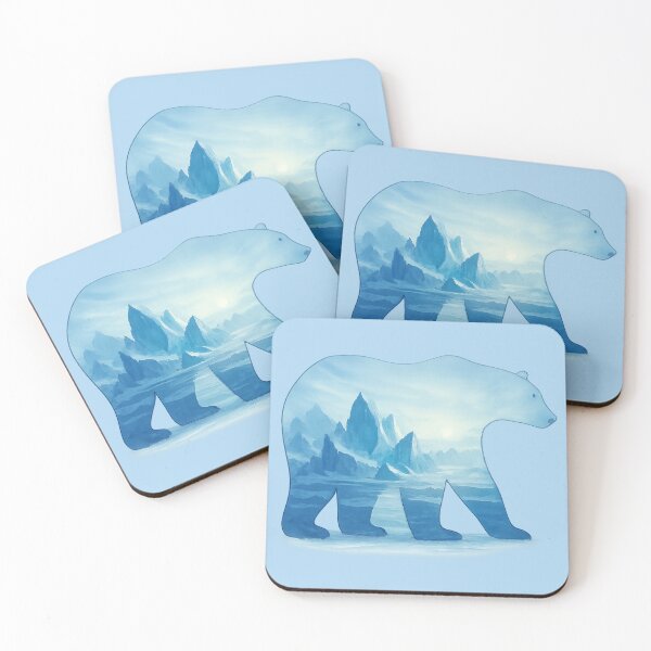Item preview, Polar Bear Silhouette with Arctic Ice Landscape designed and sold by ChirpInc.
