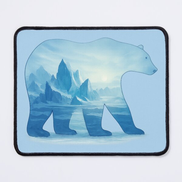 Item preview, Polar Bear Silhouette with Arctic Ice Landscape designed and sold by ChirpInc.