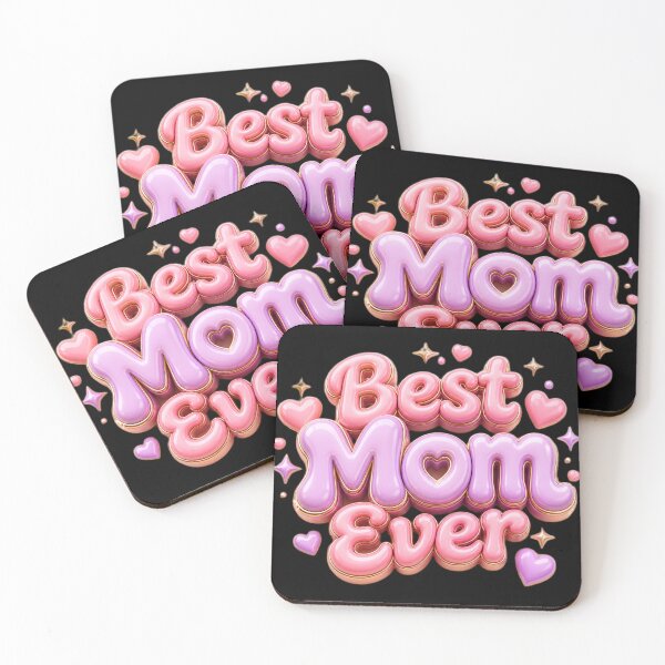 Item preview, Best Mom Ever 3D Glossy Pink Typography Shirt | Cute Mother’s Day Gift for Mom | Trendy Pastel Aesthetic Tee designed and sold by MartBook.