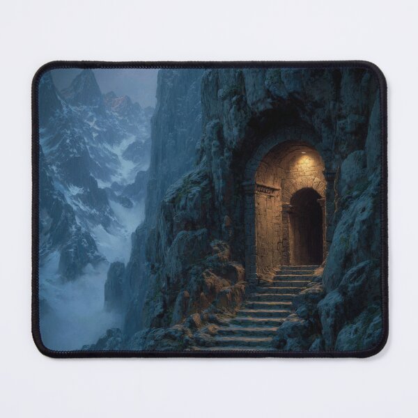 Item preview, Forgotten Mountain Gate | Atmospheric Dark Fantasy Landscape Art designed and sold by CosmicAnomaly.