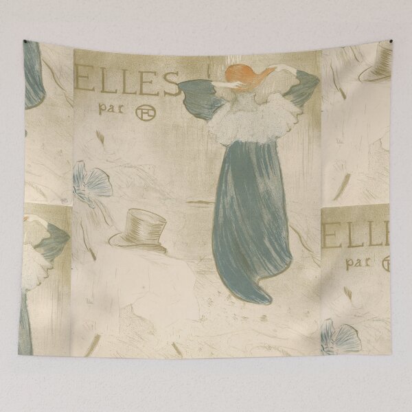 Item preview, Elles Portfolio Cover by Henri de Toulouse-Lautrec | Art Nouveau Poster Print designed and sold by artofuniverse.