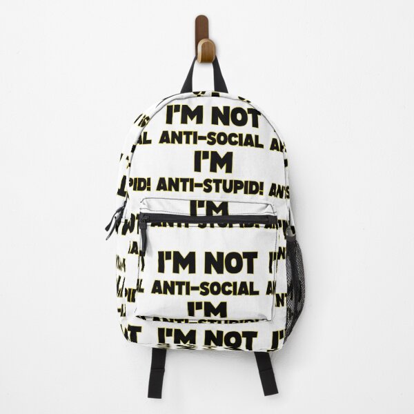 Item preview, I'm Not Anti-Social I'm Anti-Stupid Funny Space Movie Style Typography designed and sold by DesignArtist.ia.
