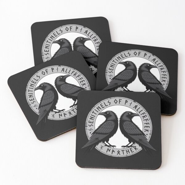 Item preview, Two black ravens with norse knotwork details on their wings designed and sold by 123ks.