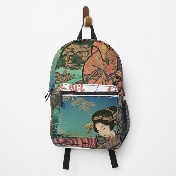 Item preview, Oiran Vintage Art Teal Retro Illustration designed and sold by Tokyo-Edo Vibes.