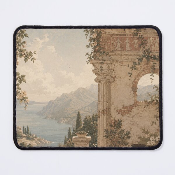Item preview, Ancient Ruins Cat Wall Art – Vintage Mediterranean Aesthetic Canvas Print designed and sold by IconicDesignsXd.