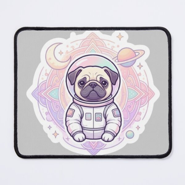 Item preview, Aesthetic Pastel Astronaut Pug - Cute Cosmic Mandala Dog Sticker designed and sold by Chromatic Artistry.