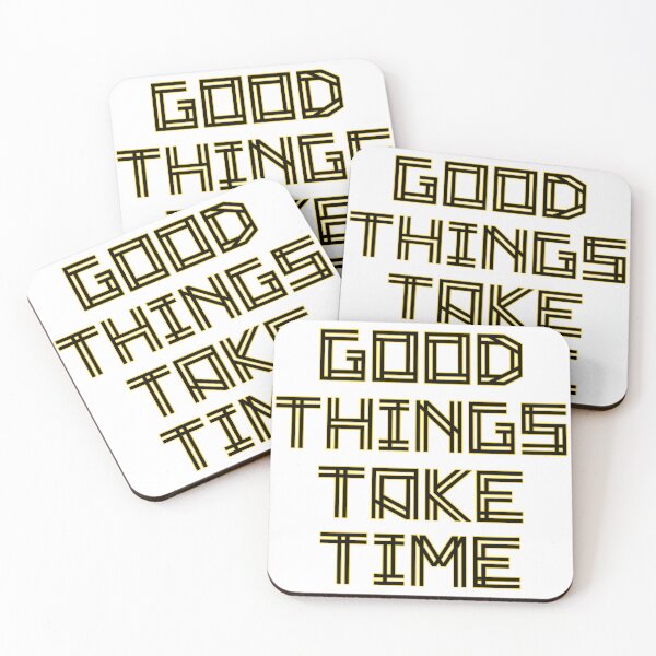 Item preview, Good Things Take Time Retro Futuristic Maze Linear Typography Design designed and sold by DesignArtist.ia.