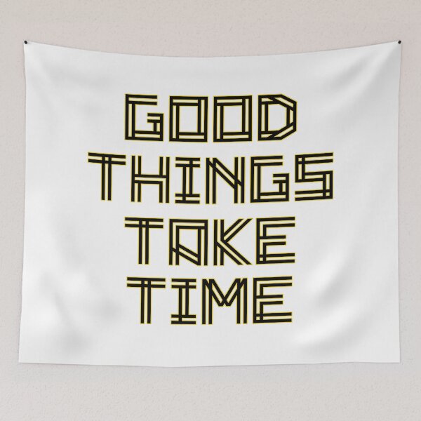 Item preview, Good Things Take Time Retro Futuristic Maze Linear Typography Design designed and sold by DesignArtist.ia.
