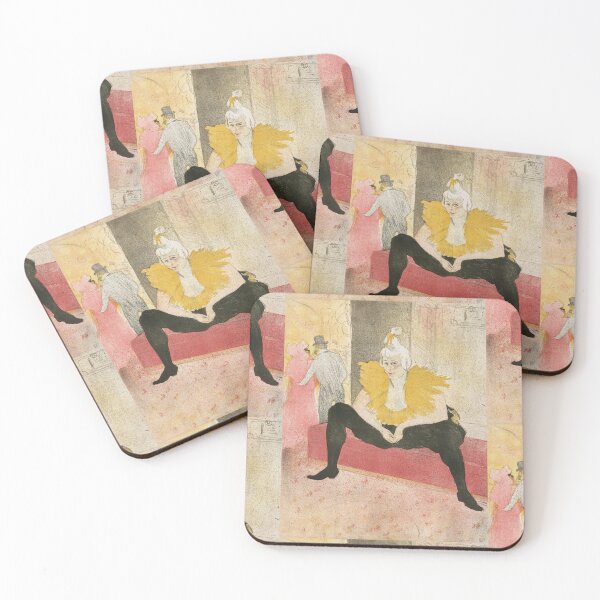 Item preview, Elles The Seated Clown Mlle Cha U Ka O by Henri de Toulouse-Lautrec | Belle Époque Cabaret Poster Art Print designed and sold by artofuniverse.