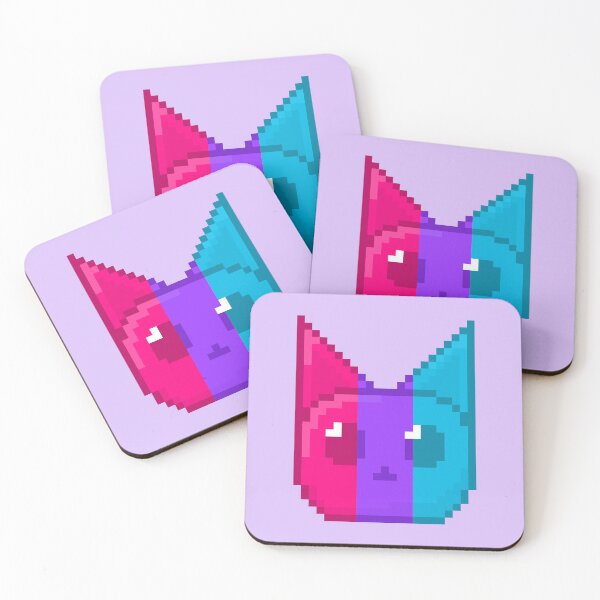 Item preview, Androgyne Pixel Pride Cat designed and sold by Lilac-Cat.