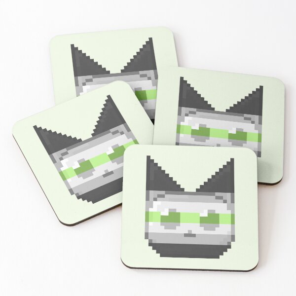 Item preview, Agender Pixel Pride Cat designed and sold by Lilac-Cat.