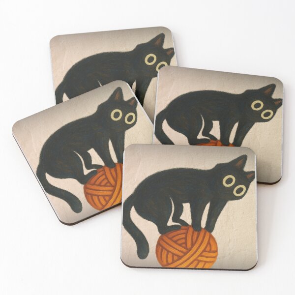 Item preview, Black Cat Yarn Ball Painting designed and sold by IGLCreative.
