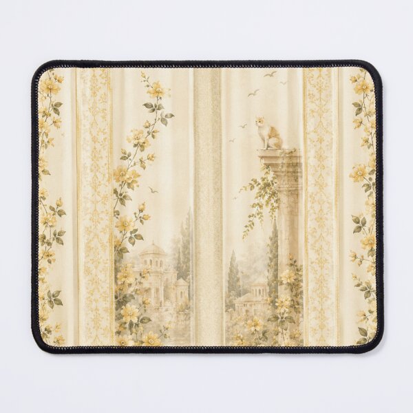 Item preview, Vintage Floral Cat Curtains – Creamy Cottagecore Botanical Window Decor designed and sold by IconicDesignsXd.