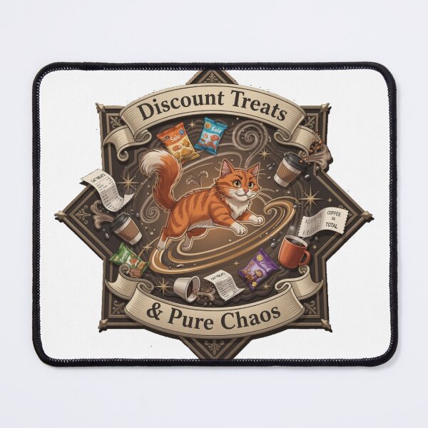 Item preview, My Cat Runs on Discount Treats and Chaos Funny Coffee Cat designed and sold by YMLux.