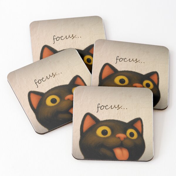 Item preview, Focus Funny Black Cat Art designed and sold by IGLCreative.