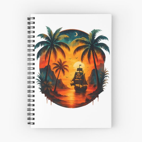 Item preview, Bahía del Tesoro – Atardecer Pirata designed and sold by Les-Ink-Studio.