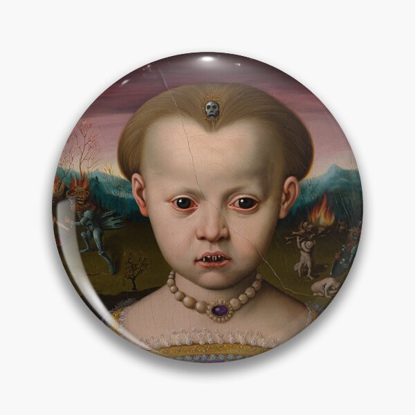 Item preview, The zombie princess Hieronymus Bosch Medieval inspired painting designed and sold by Vintage Designs +.