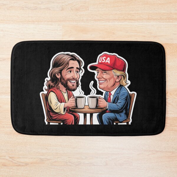 Item preview, Jesus and Trump Drinking Coffee designed and sold by plushism.