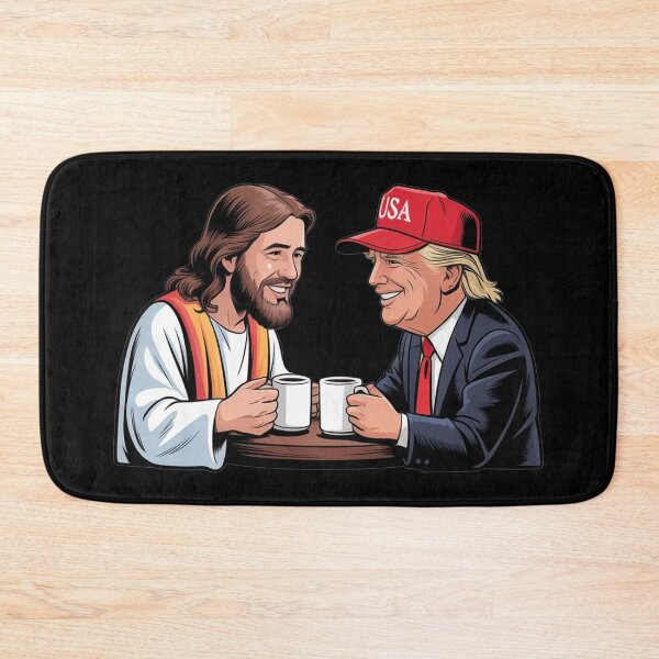Item preview, Jesus and Trump Drinking Coffee designed and sold by plushism.