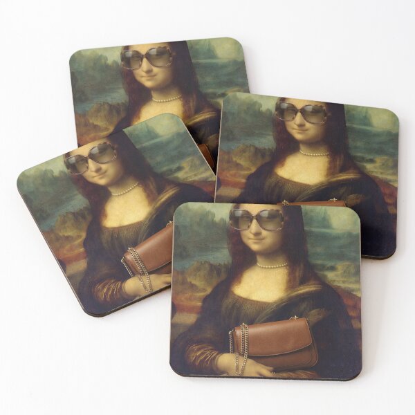 Item preview, Mona Lisa Fashionista Luxury Bag Pearls Sunglasses Fashion Humor designed and sold by Mona Lisa Forever.