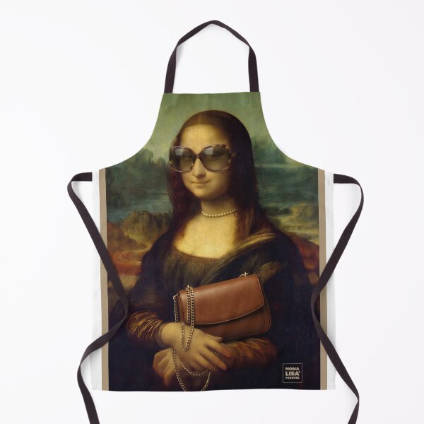 Aperçu de l'œuvre Joconde Fashionista Sac Luxe Perles Lunettes Soleil Mode Humour créée et vendue par Mona Lisa Forever.