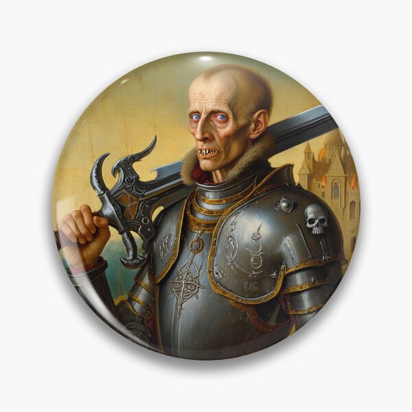 Item preview, The Vampire Knight Errant Hieronymus Bosch Medieval inspired painting designed and sold by Vintage Designs +.
