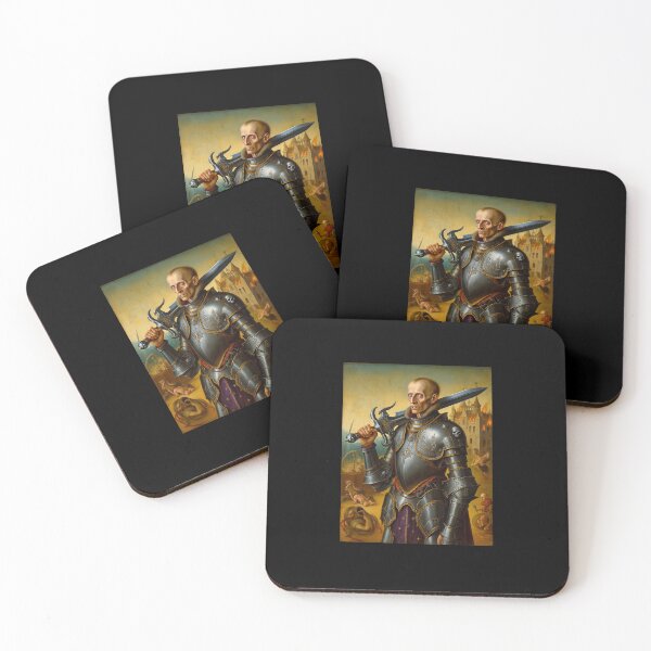 Item preview, The Vampire Knight Errant Hieronymus Bosch Medieval inspired painting designed and sold by Vintage Designs +.