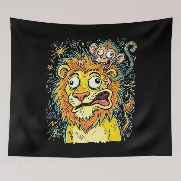 Item preview, Funny Lion Monkey Meme | Brainrot Rage Bait Viral Chaos Meme for men boys girls  designed and sold by bilal sibgui.