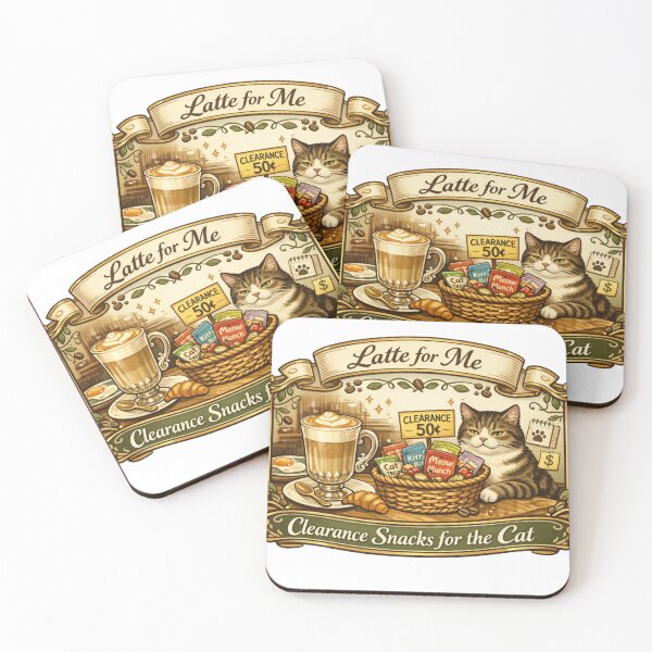 Item preview, Latte for Me Clearance Snacks for the Cat Funny Coffee Design designed and sold by YMLux.