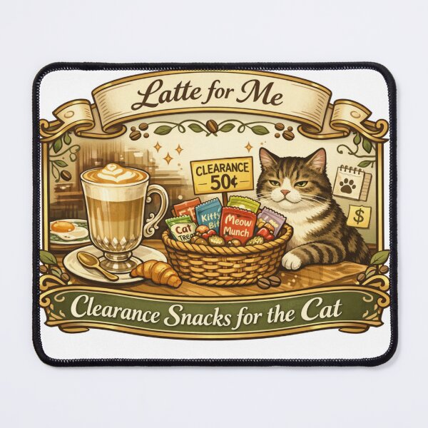 Item preview, Latte for Me Clearance Snacks for the Cat Funny Coffee Design designed and sold by YMLux.