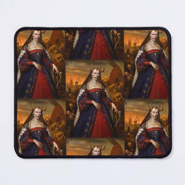 Item preview, The Demonic Queen Hieronymus Bosch Medieval inspired painting designed and sold by Vintage Designs +.