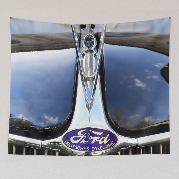 Item preview, 1936 Ford V8 Model 68 Gläser Cabriolet Hood Ornament - Vintage German Ford Emblem Art designed and sold by Peter Kraaibeek Art Gallery.