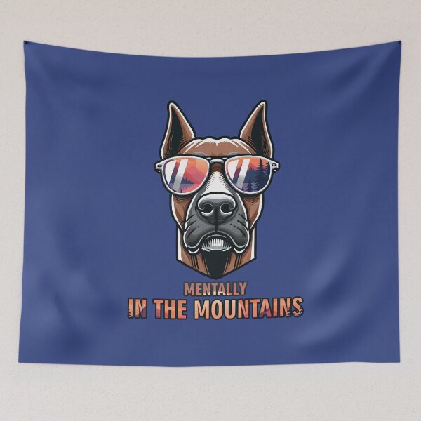 Item preview, Digital Detox Doberman - mentally in the mountains designed and sold by GraphicComet.