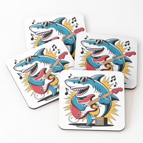 Item preview, Rock 'n' Roll Shark – Guitarist Shark designed and sold by MerchlyMike.