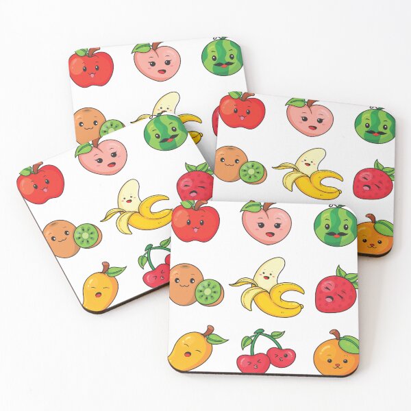 Item preview, Cute Kawaii Fruits Collection Colorful Cartoon Apple Banana Strawberry Watermelon designed and sold by CLC54.