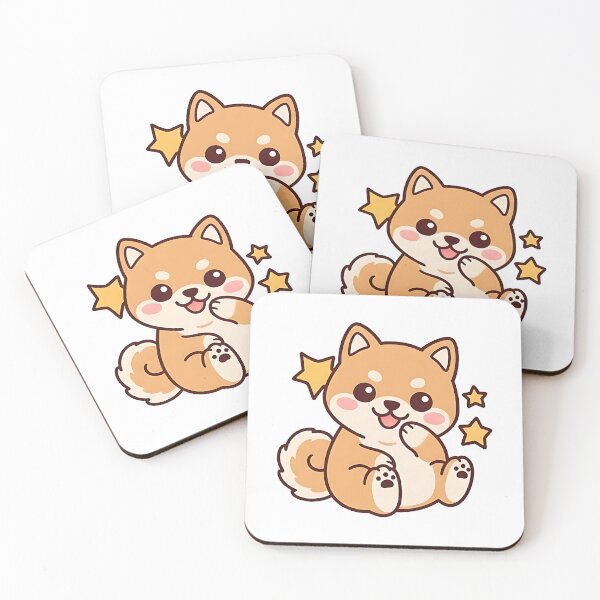 Item preview, Kawaii Shiba Inu Puppy with Stars Cute Anime Dog designed and sold by UniGift.