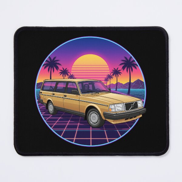 Item preview, 240 Wagon yellow Retro Sunset 80s Style Art designed and sold by Off-Road-Zone.