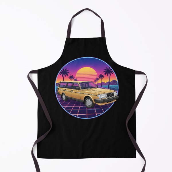 Item preview, 240 Wagon yellow Retro Sunset 80s Style Art designed and sold by Off-Road-Zone.