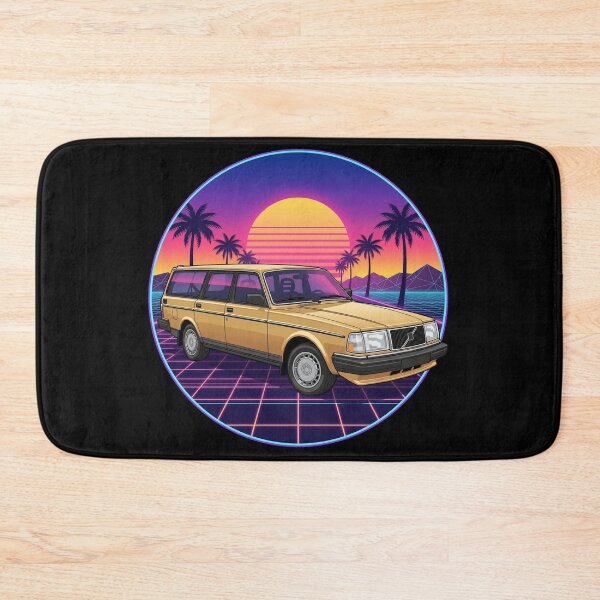 Item preview, 240 Wagon yellow Retro Sunset 80s Style Art designed and sold by Off-Road-Zone.
