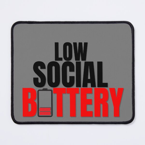 Item preview, LOW SOCIAL BATTERY – Introvert Dry Humour Sticker designed and sold by MakeItStudio.