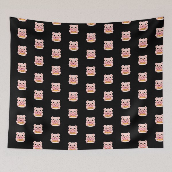 Item preview, Kawaii Pig Eating a Pink Doughnut - Cute Chibi Piggy Sweet Snack Art designed and sold by Trendora90.