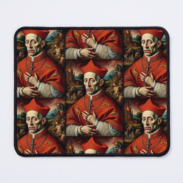 Item preview, The vampire Bishop Hieronymus Bosch Medieval inspired painting designed and sold by Vintage Designs +.